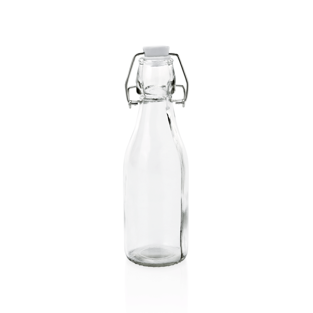 WAS Bügelverschlussflasche Set, 0,25 ltr., Ø 5,5 cm, Höhe 19,5 cm, Set á 6 Stück