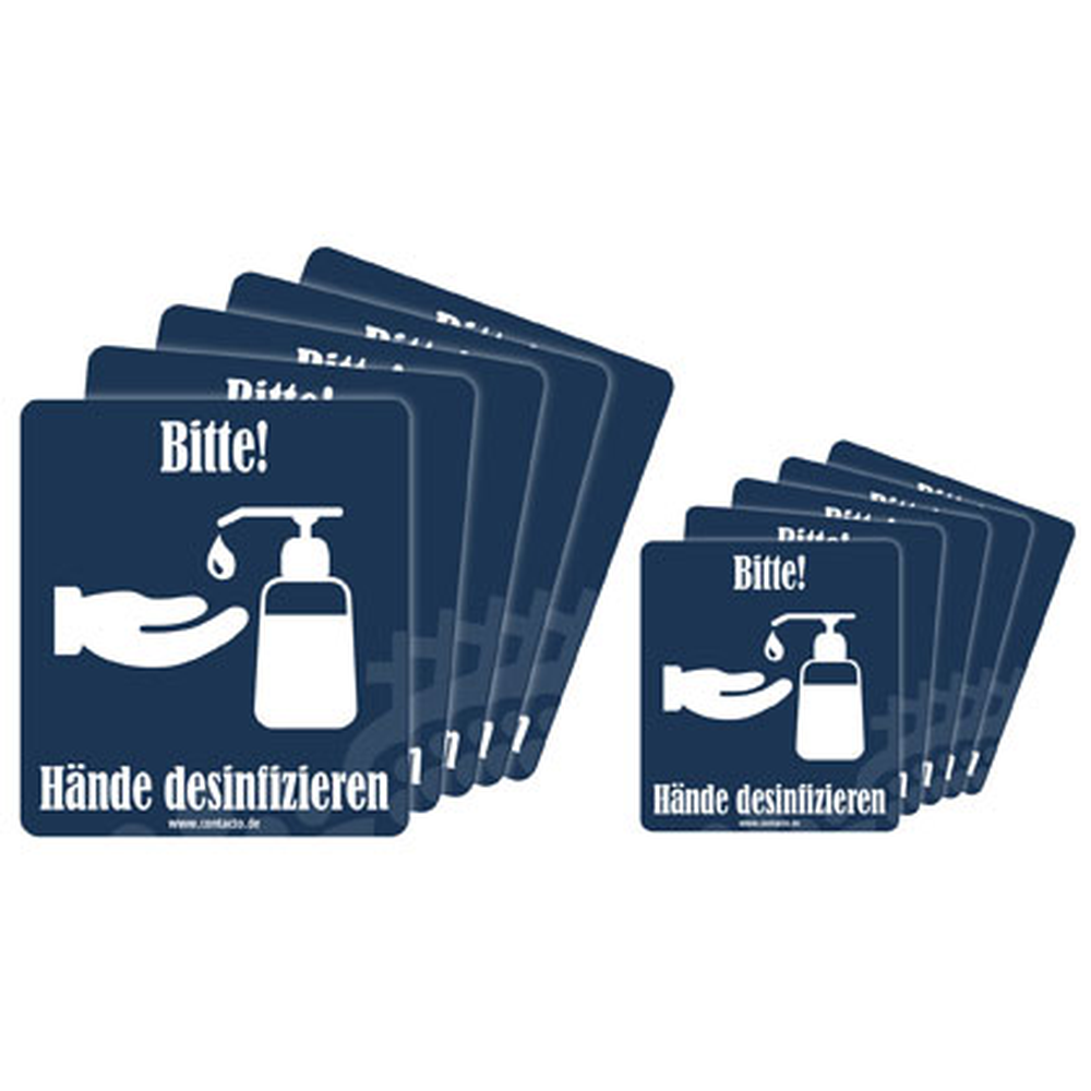 Contacto Schild ''Hände desinfizieren'' selbstklebend, 9 cm und 12 cm