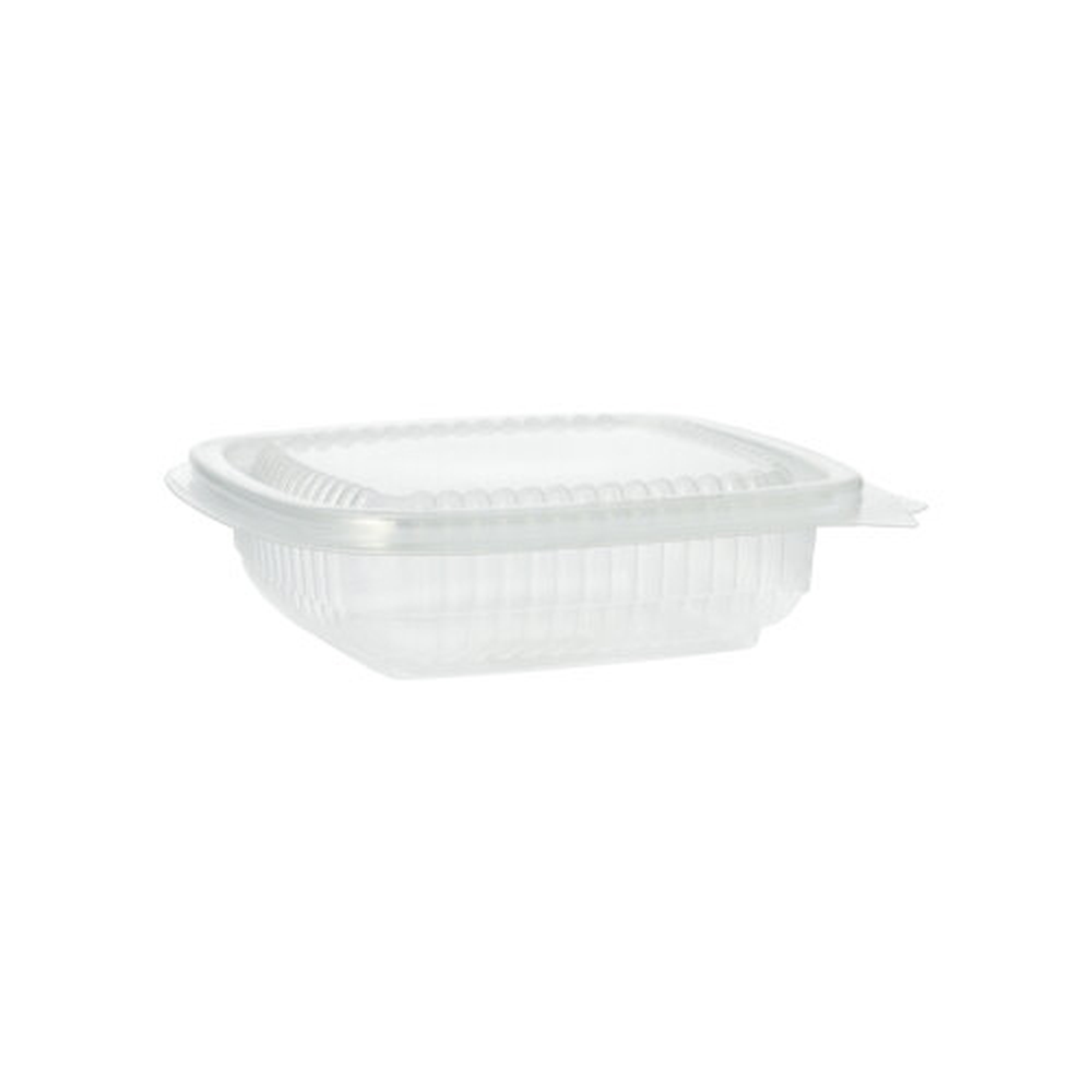PAPSTAR Verpackungsbecher mit Klappdeckeln, PP rechteckig 150 ml 4 cm x 11,5