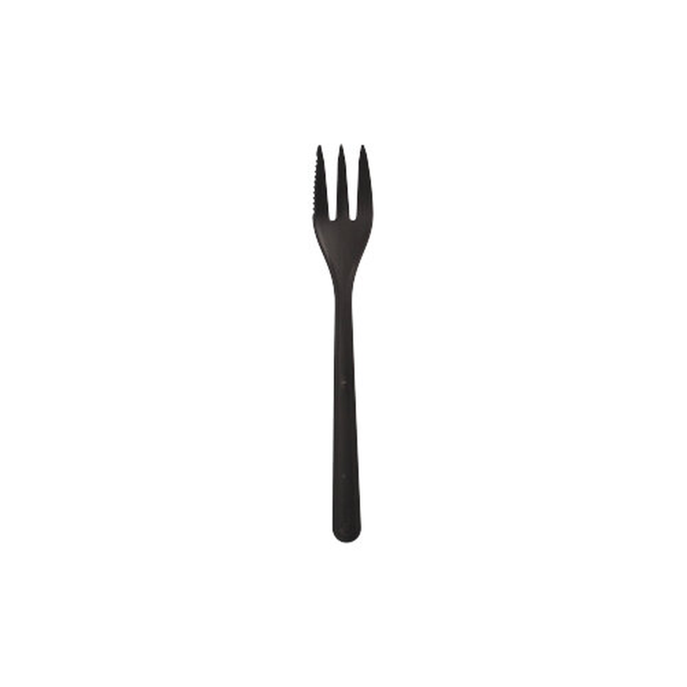Papstar "Circulware" Mehrweg-Snackgabeln PP-MF 13 cm schwarz extra stabil