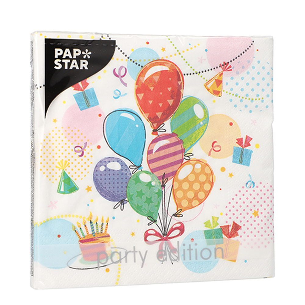 Papstar Servietten, 3-lagig 1/4-Falz 33 cm x 33 cm "Fete"