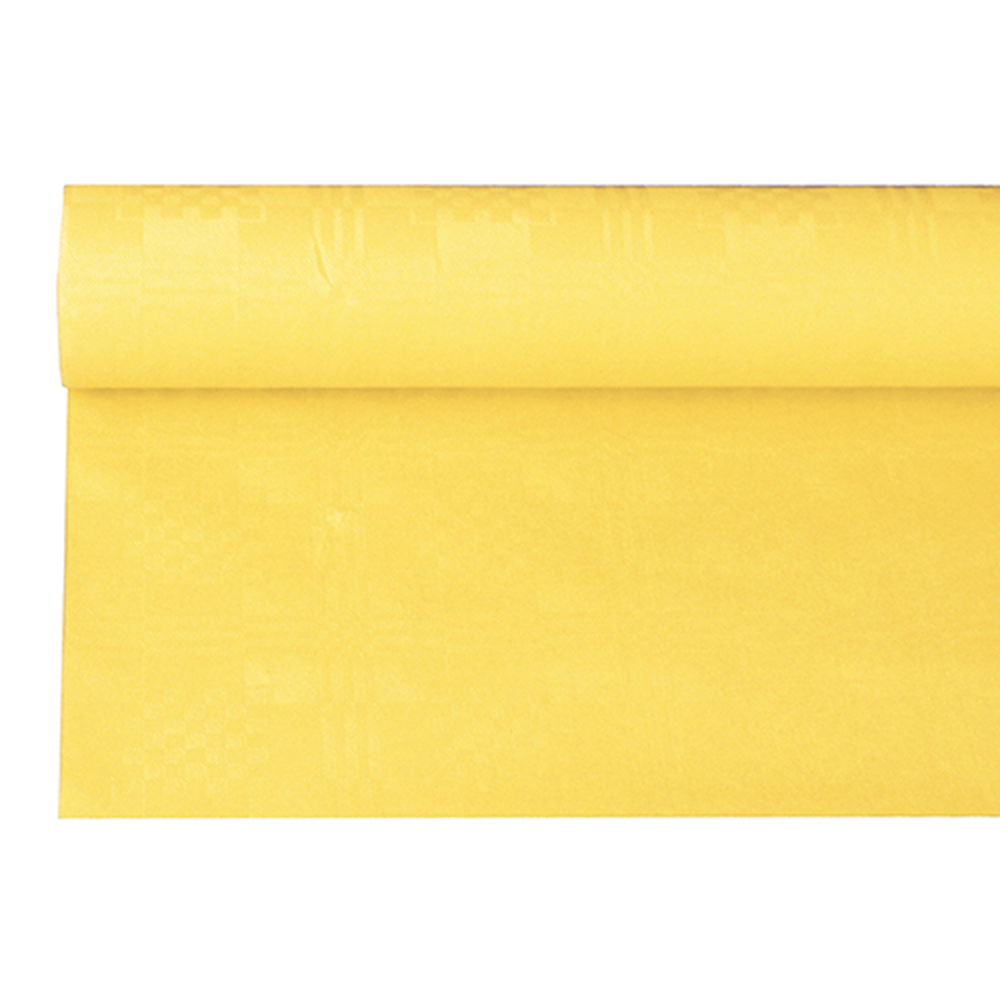 Papstar Papiertischtuch mit Damastprägung 6 m x 1,2 m gelb