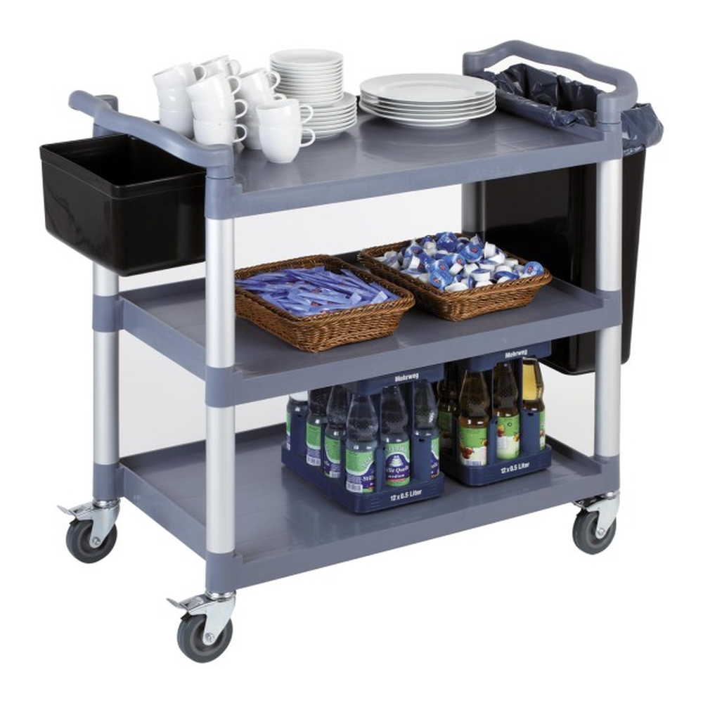 APS Servier- / Transportwagen 108 x 50 cm, H: 96 cm , Polypropylen, grau
