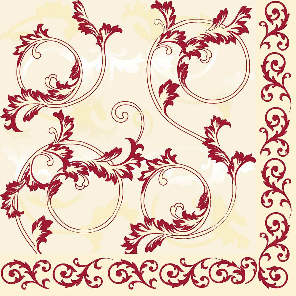 Mank Serviette Michel bordeaux 40 x 40 cm 1/4 Falz