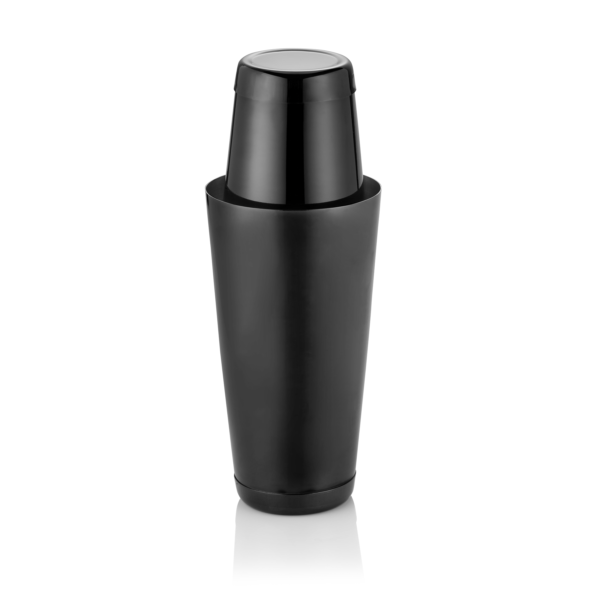 WAS Shaker Tin Tin, 0,4/0,75 ltr., Ø 8,5/9,5 cm, schwarz, Chromnickelstahl, PVD-