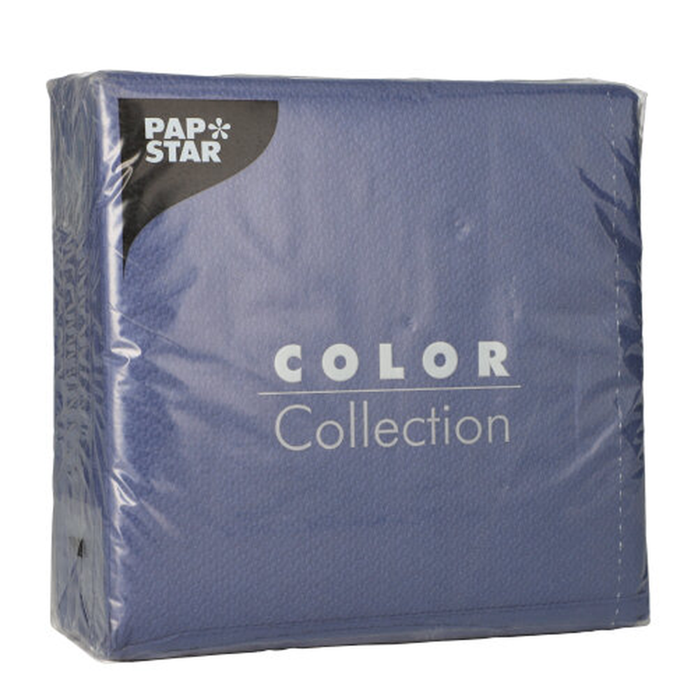 Papstar Servietten, 1-lagig 1/4-Falz 33 cm x 33 cm dunkelblau