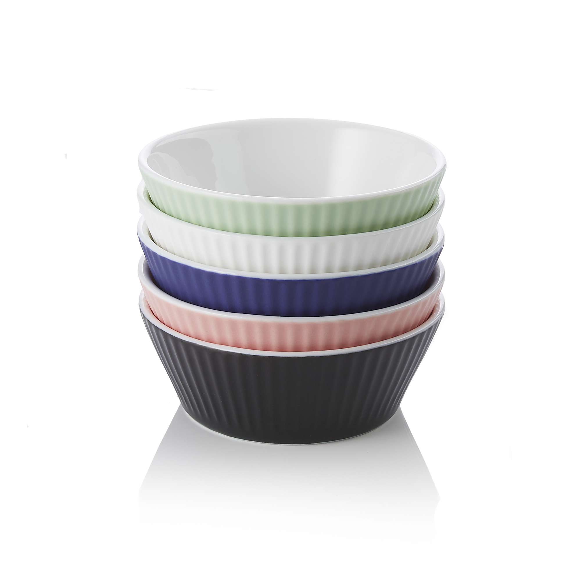 WAS Ragout Fin Mix Set, Ø 9 cm, 200 ml, 5 farbiges Set, Porzellan