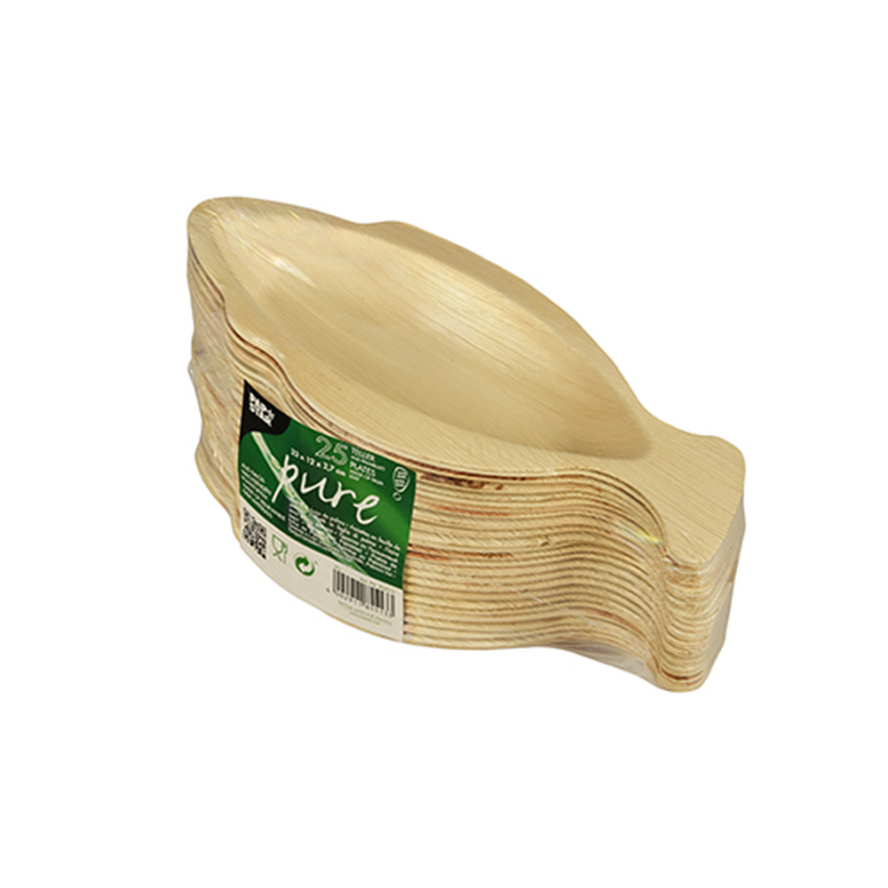 Papstar Teller, Palmblatt "pure" 24 cm x 11 cm x 2,5 cm "Fisch"