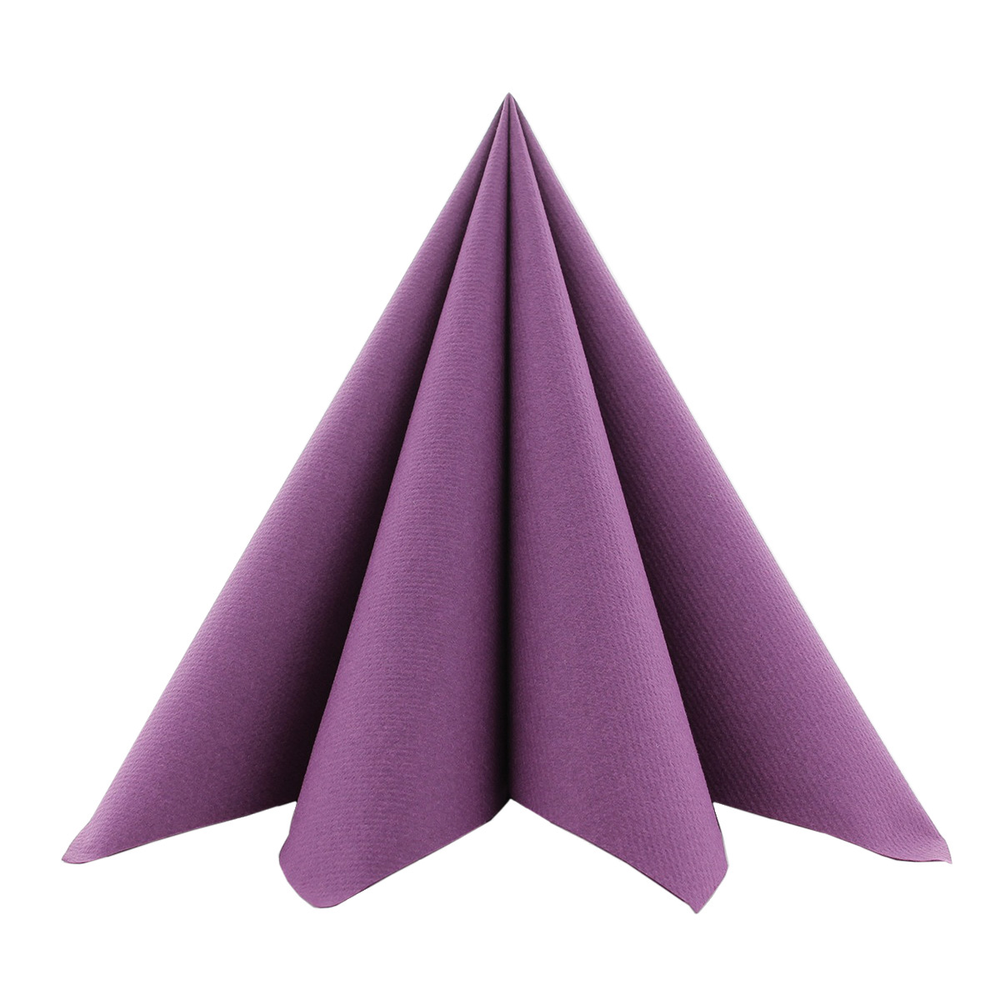 Mank Serviette Basic amethyst-aubergine 40 x 40 cm 1/4 Falz