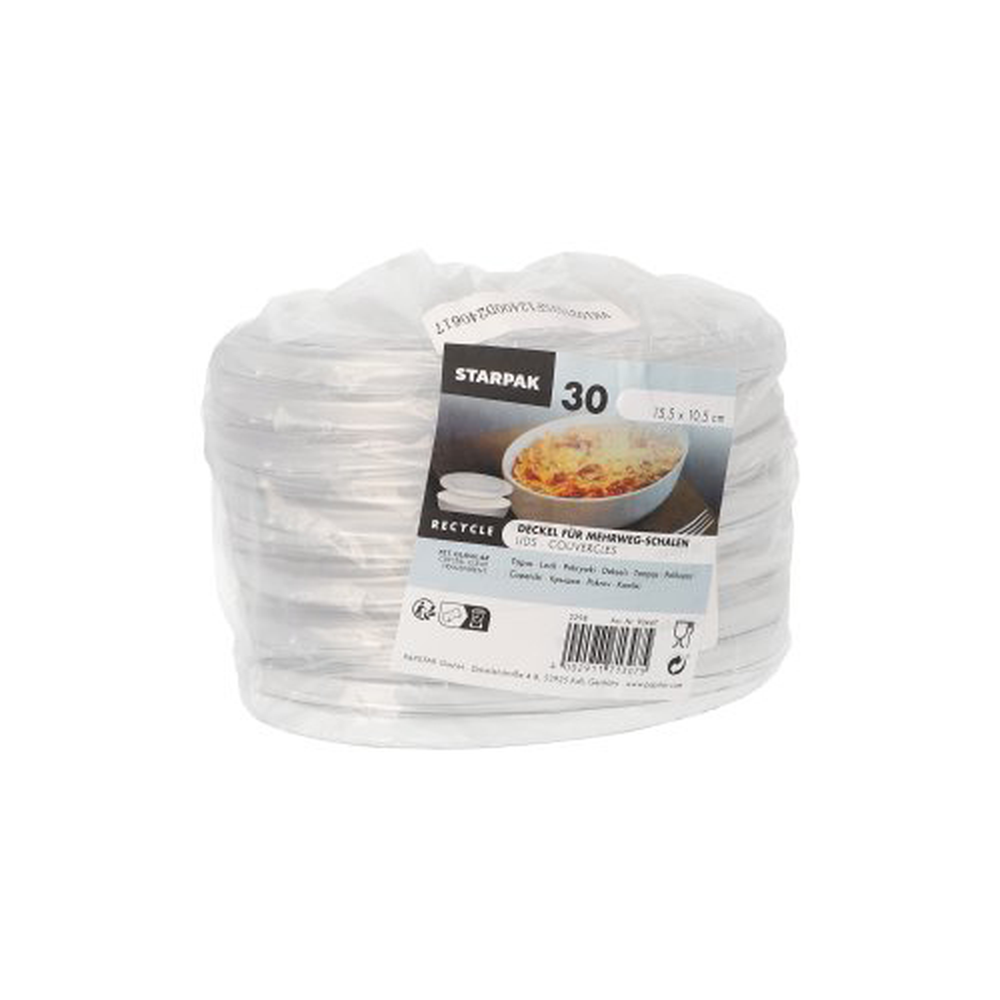 Papstar Deckel PET für Schalen oval 1 cm x 10,5 cm x 15,5 cm glasklar "Cella"