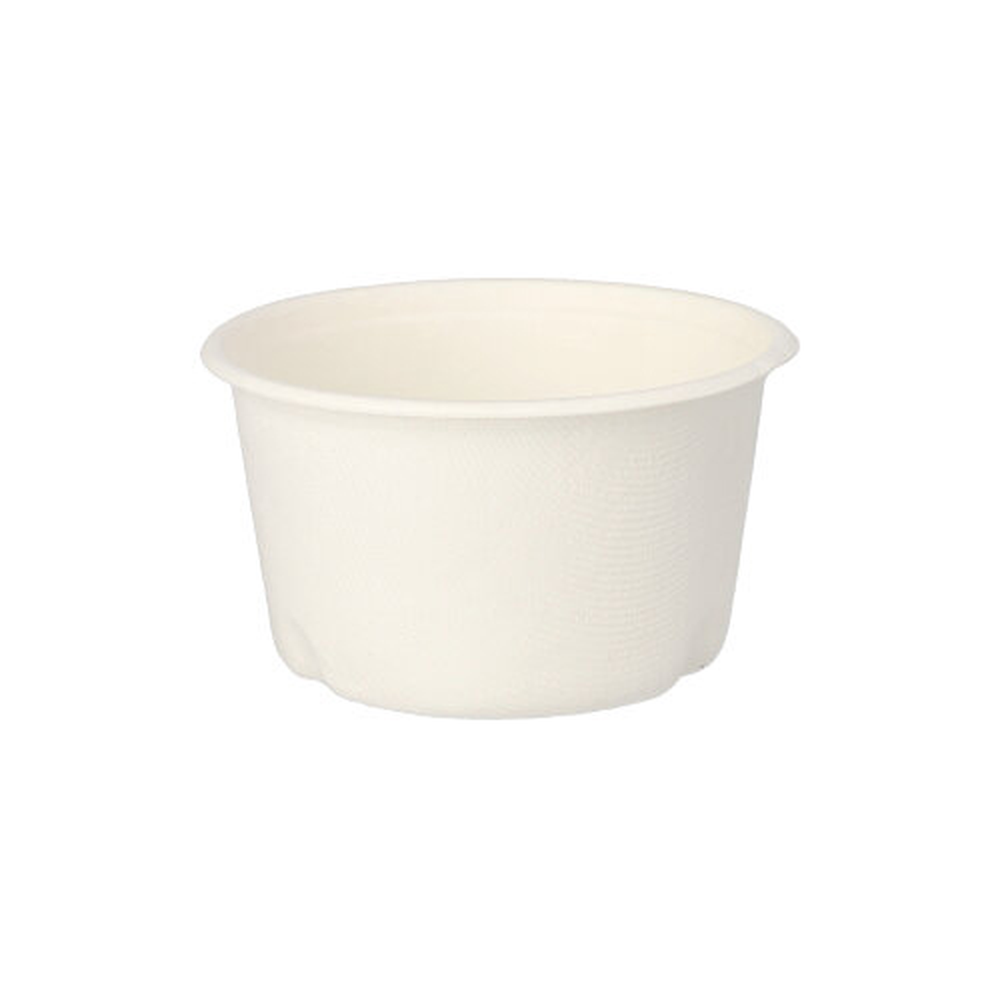Papstar Suppenbecher, Zuckerrohr "pure" 350 ml Ø 10 cm · 6,4 cm weiss