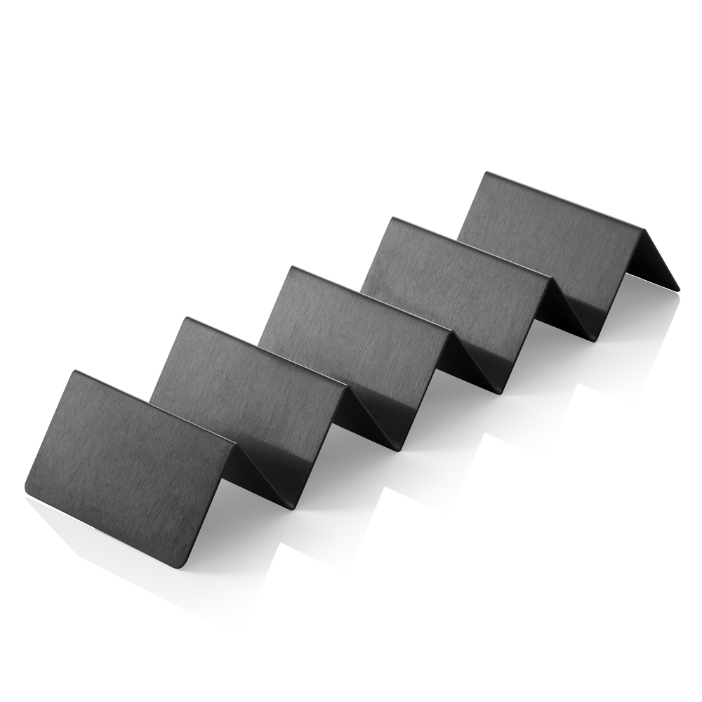 WAS Snackpresenter mit 4 Ablagen, 35 x 10 x 5 cm, schwarz, Edelstahl