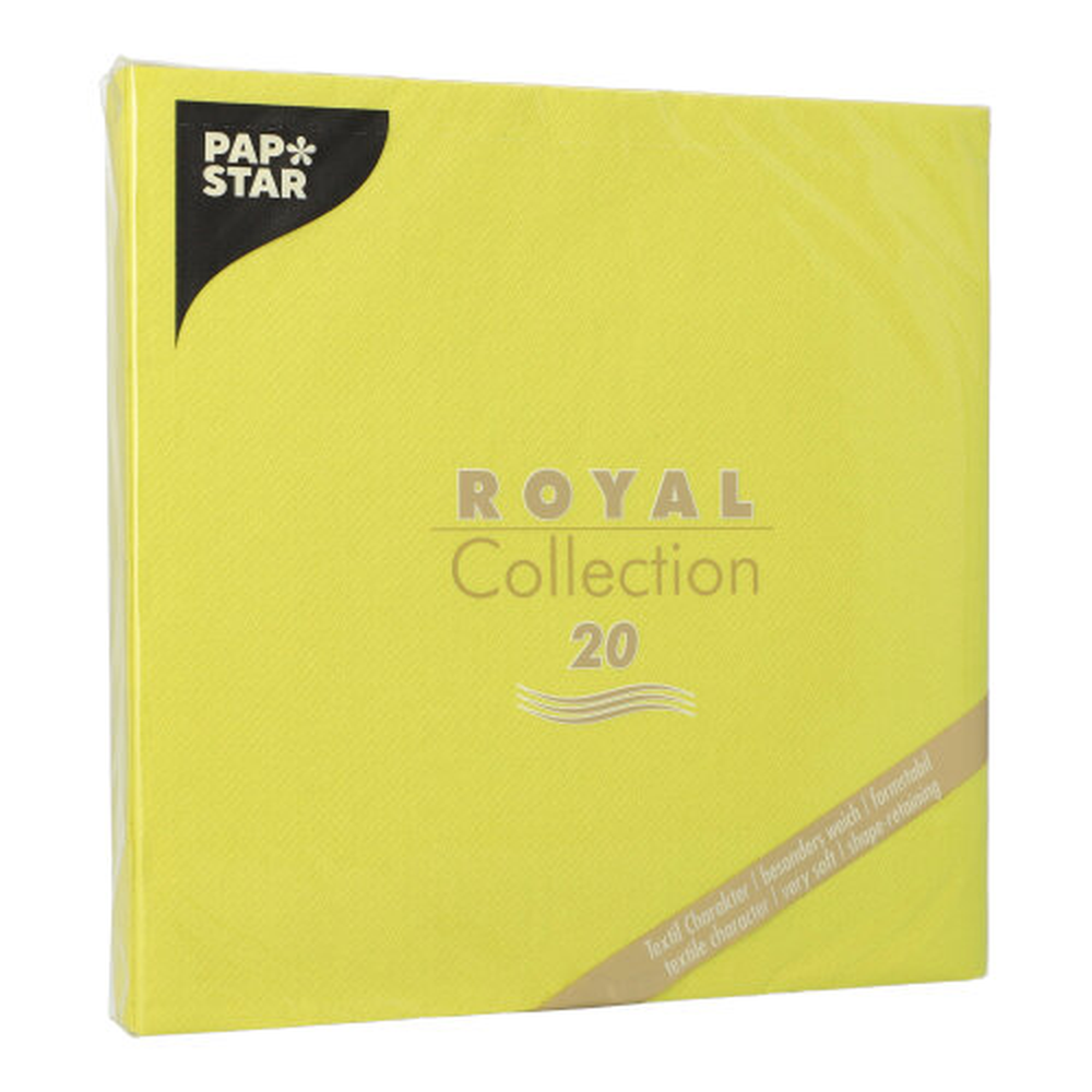 Papstar Servietten "ROYAL Collection" 1/4-Falz 40 cm x 40 cm limonengrün