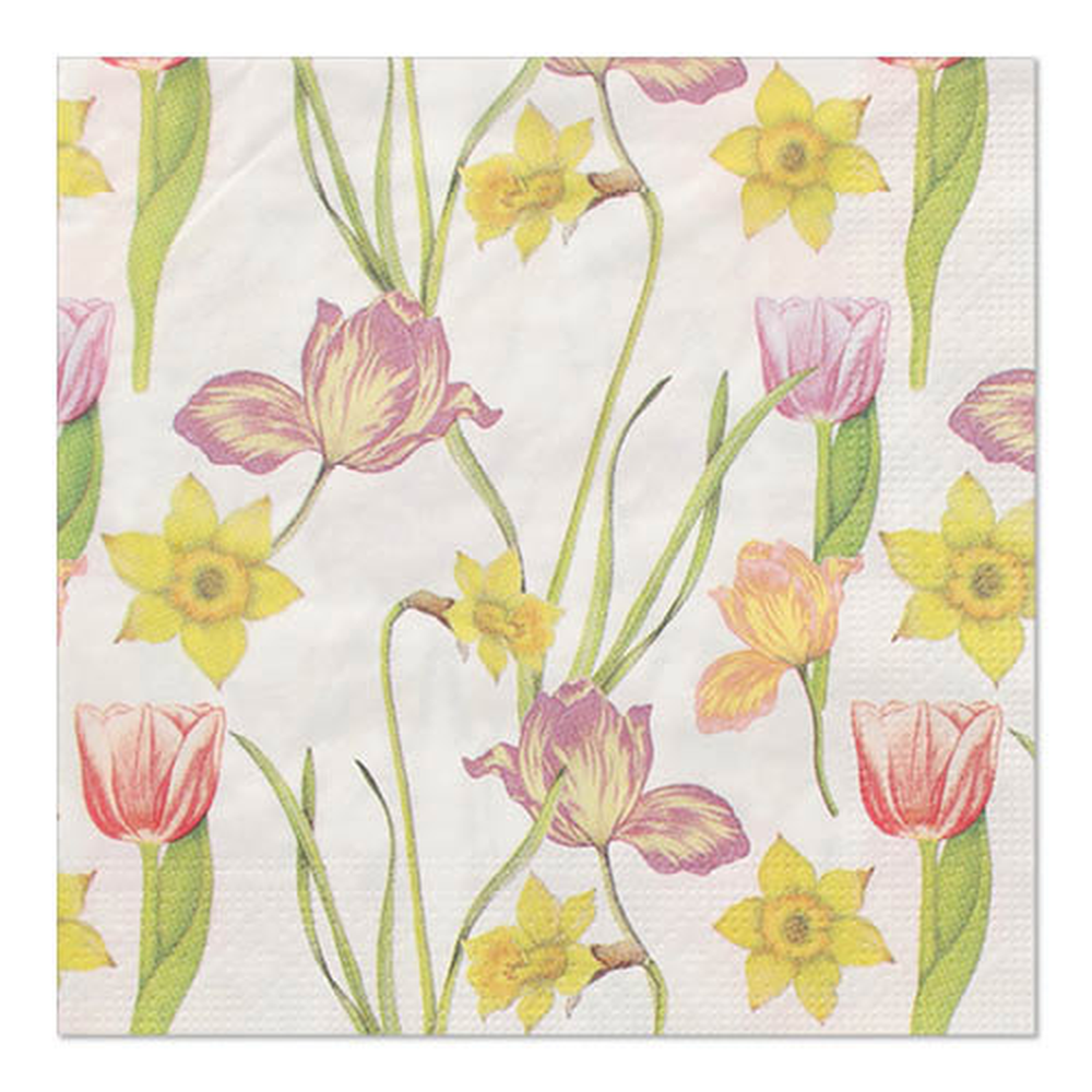 Papstar Servietten, 3-lagig 1/4-Falz 33 cm x 33 cm "Varblommor"