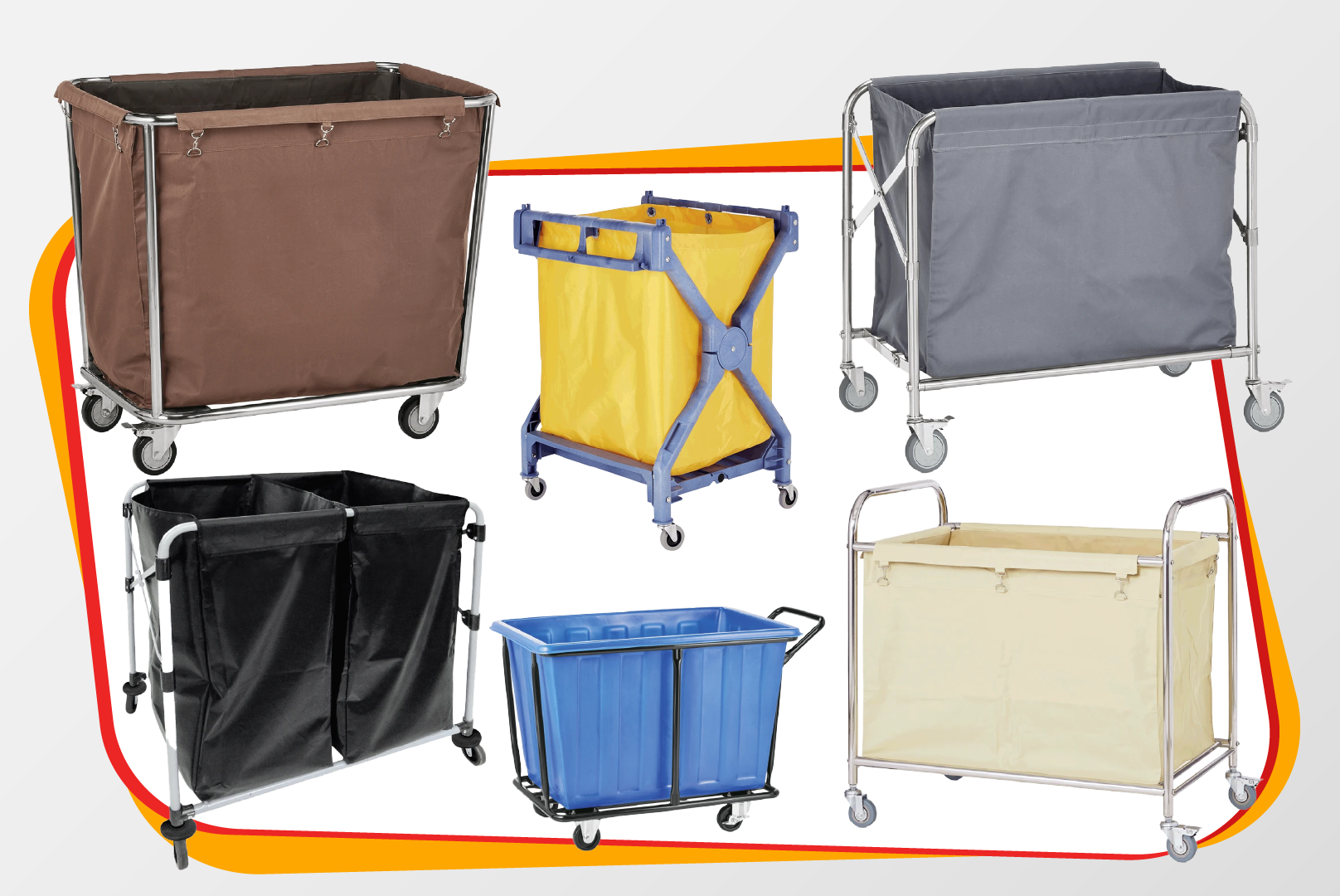 Wäschekorb, Wäschwagen, Wäschebehälter, Gewebe Tasche, Stahlrahmen