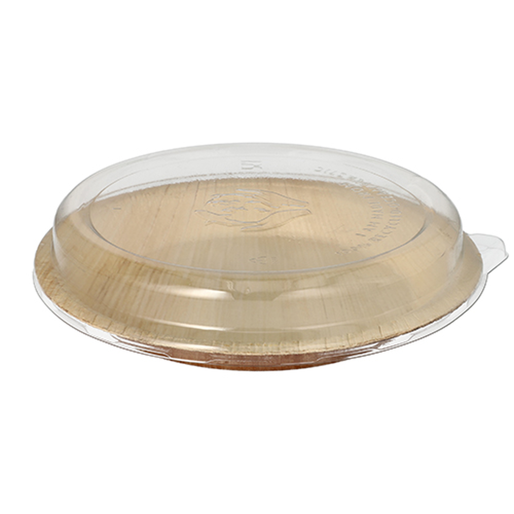 PAPSTAR Teller, Palmblatt rund 500 ml Ø 23 cm · 5,3 cm mit rPET Deckel Kombi