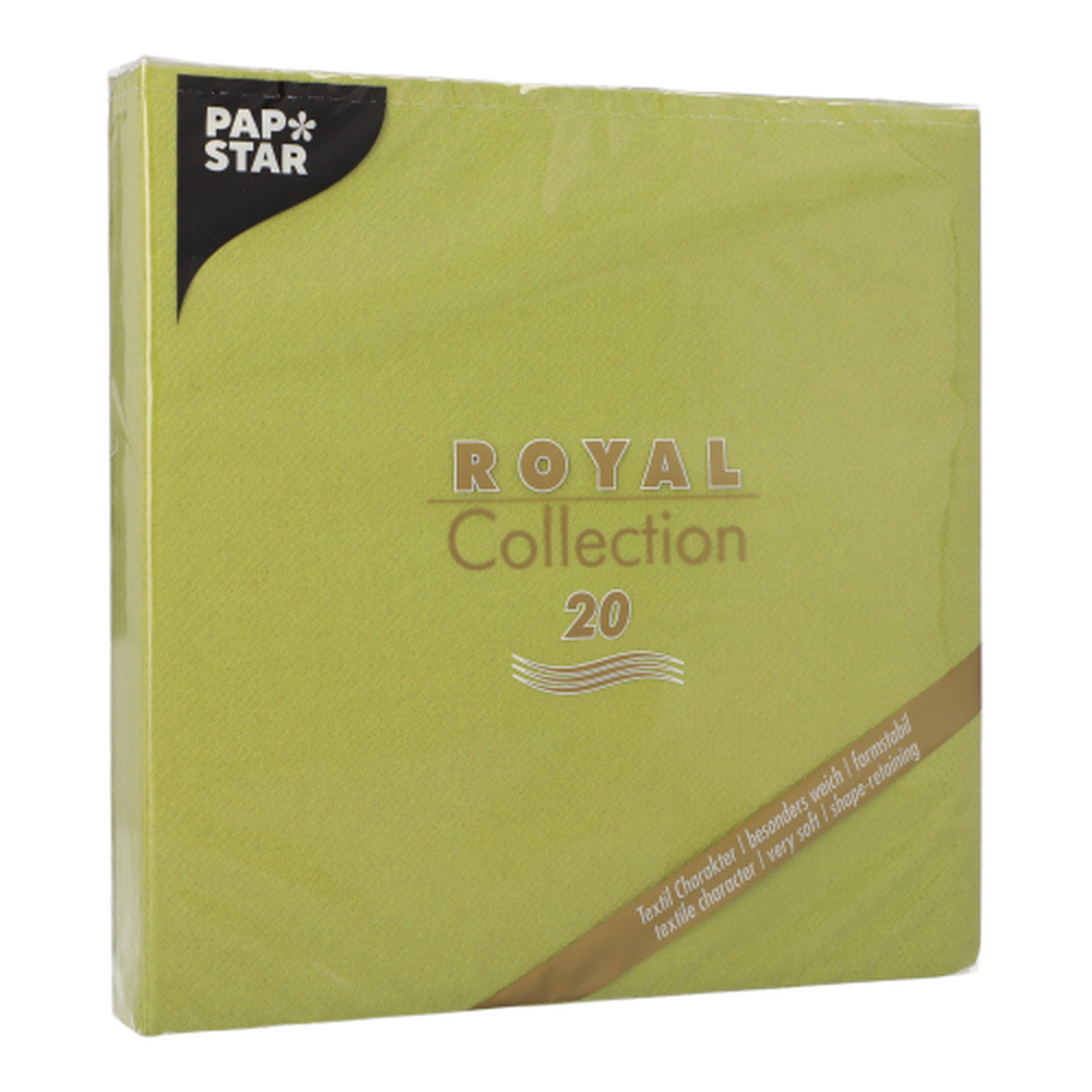 Papstar Servietten "ROYAL Collection" 1/4-Falz 40 cm x 40 cm olivgrün