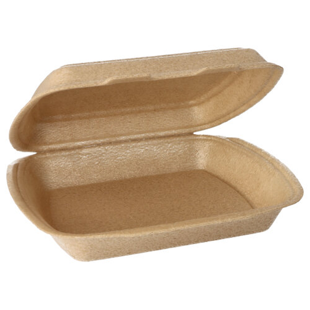 Papstar Menüboxen mit Klappdeckel, XPP ungeteilt 7 cm x 20,5 cm x 24 cm beige