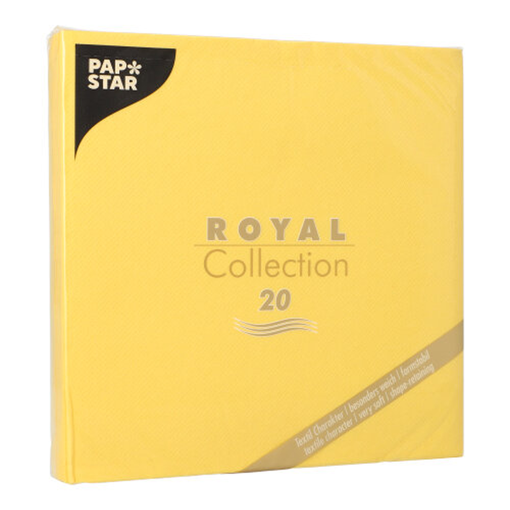 Papstar Servietten "ROYAL Collection" 1/4-Falz 40 cm x 40 cm gelb