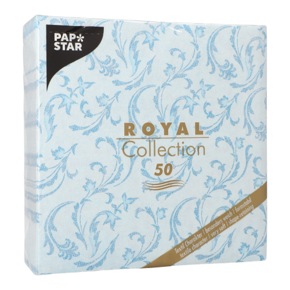 Papstar Servietten "ROYAL Collection" 1/4-Falz 40 cm x 40 cm türkis "Damascato"