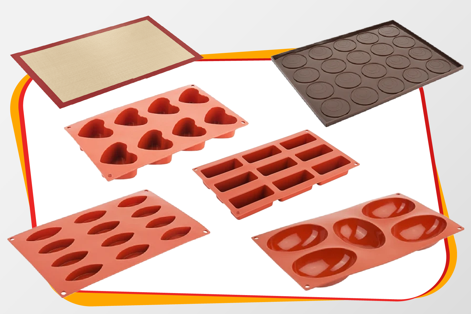Backformen, Muffinblech, Herzform, Kuchenform, Silikonform