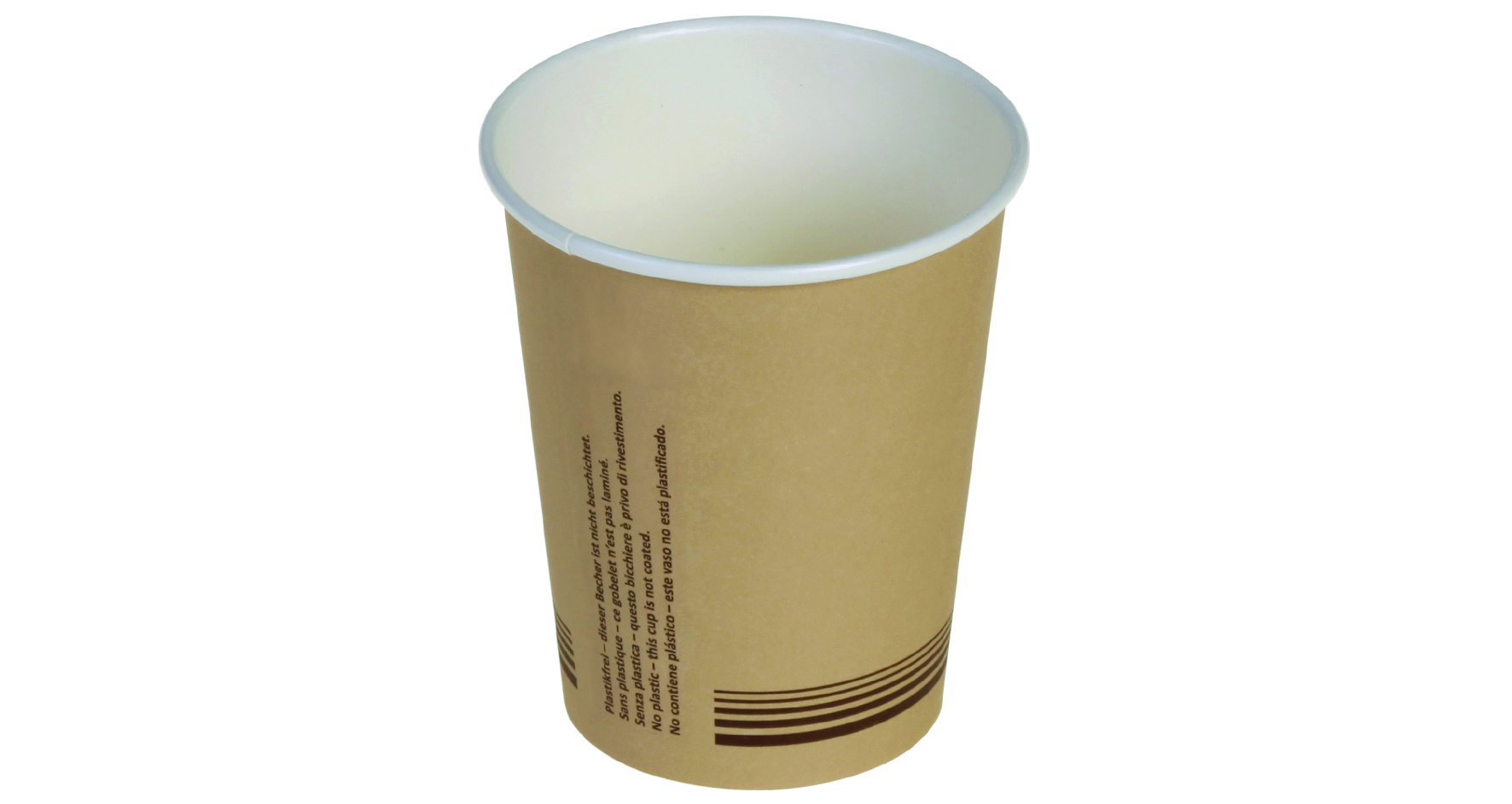 Pacovis Kaffeebecher ohne Plastiklaminierung naturesse Karton, braun, 200 ml