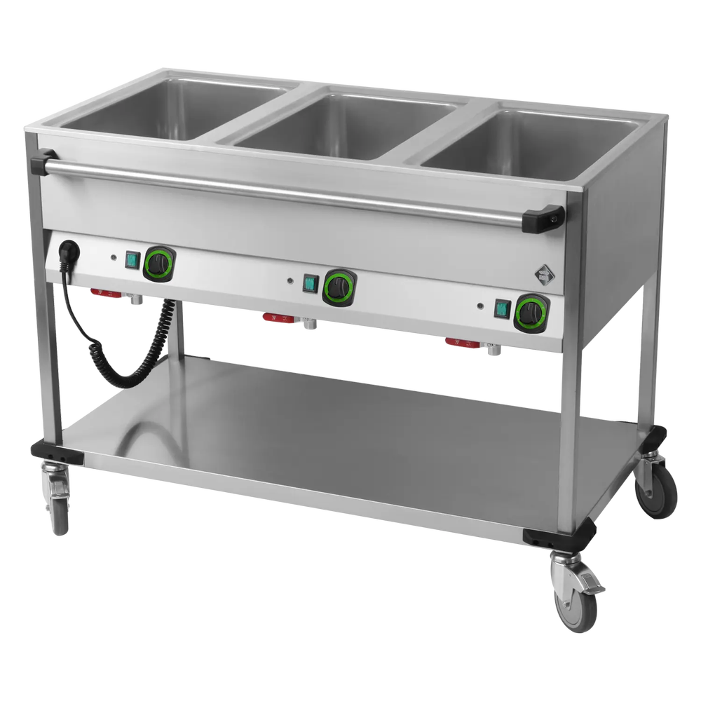 RM Gastro Bain Marie fahrbar elektrisch GN 3-1/1 Steuerung auf der längeren Seit