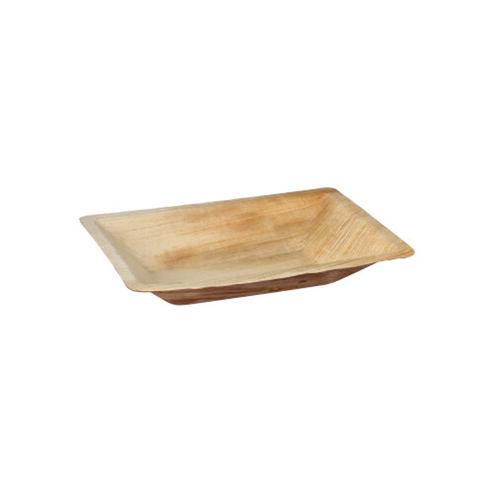 Papstar Teller Palmblatt "pure" eckig 3 cm x 17 cm x 12 cm natur