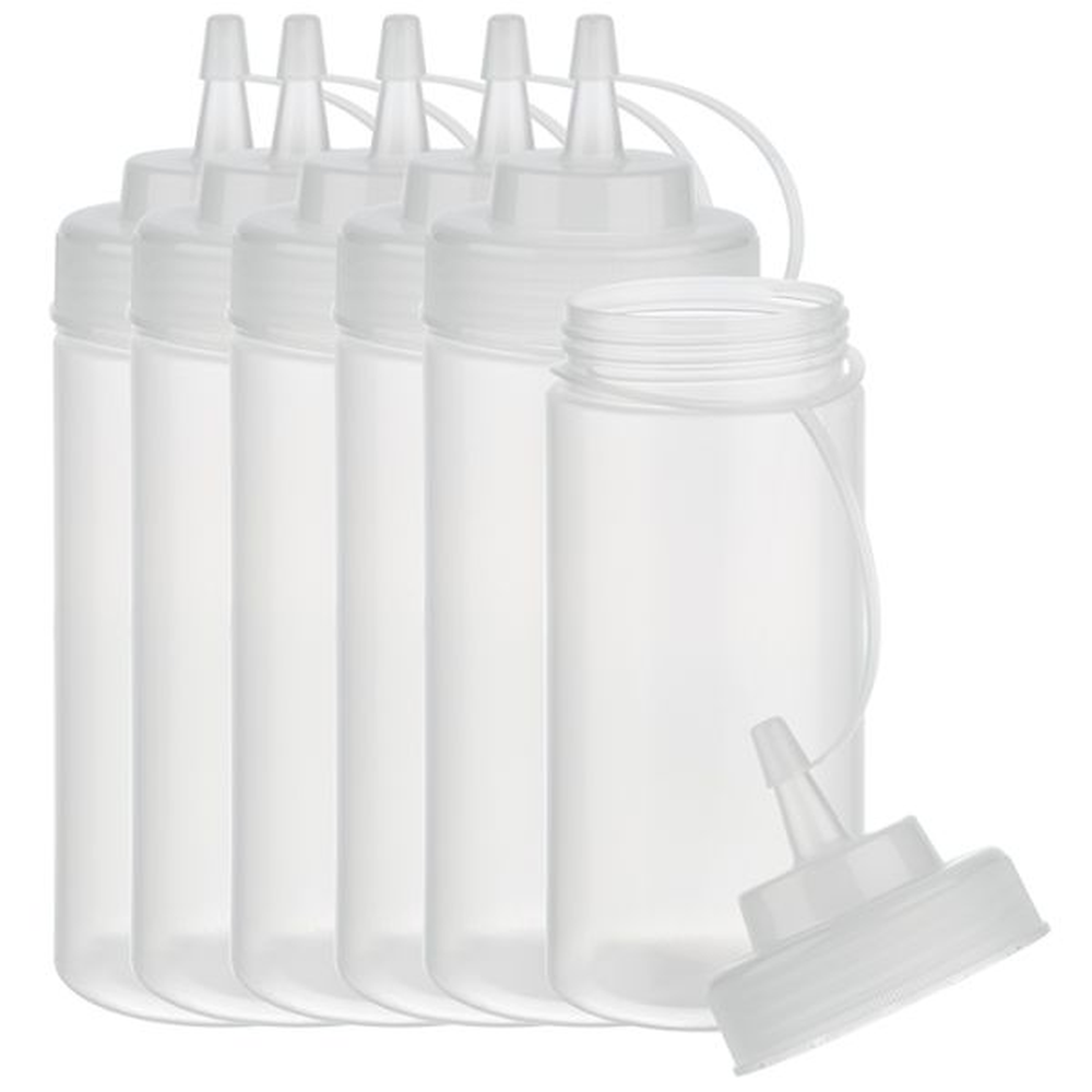 APS Quetschflasche, 6er Set Ø 7 cm, H: 20 cm, 490 ml