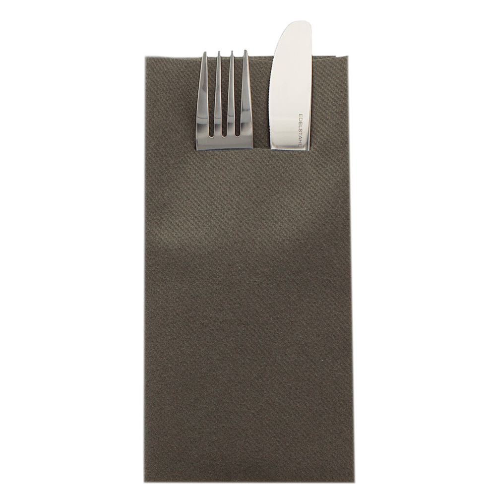 Mank Pocket-Napkins Basic braun 40 x 40 cm 1/8 Falz
