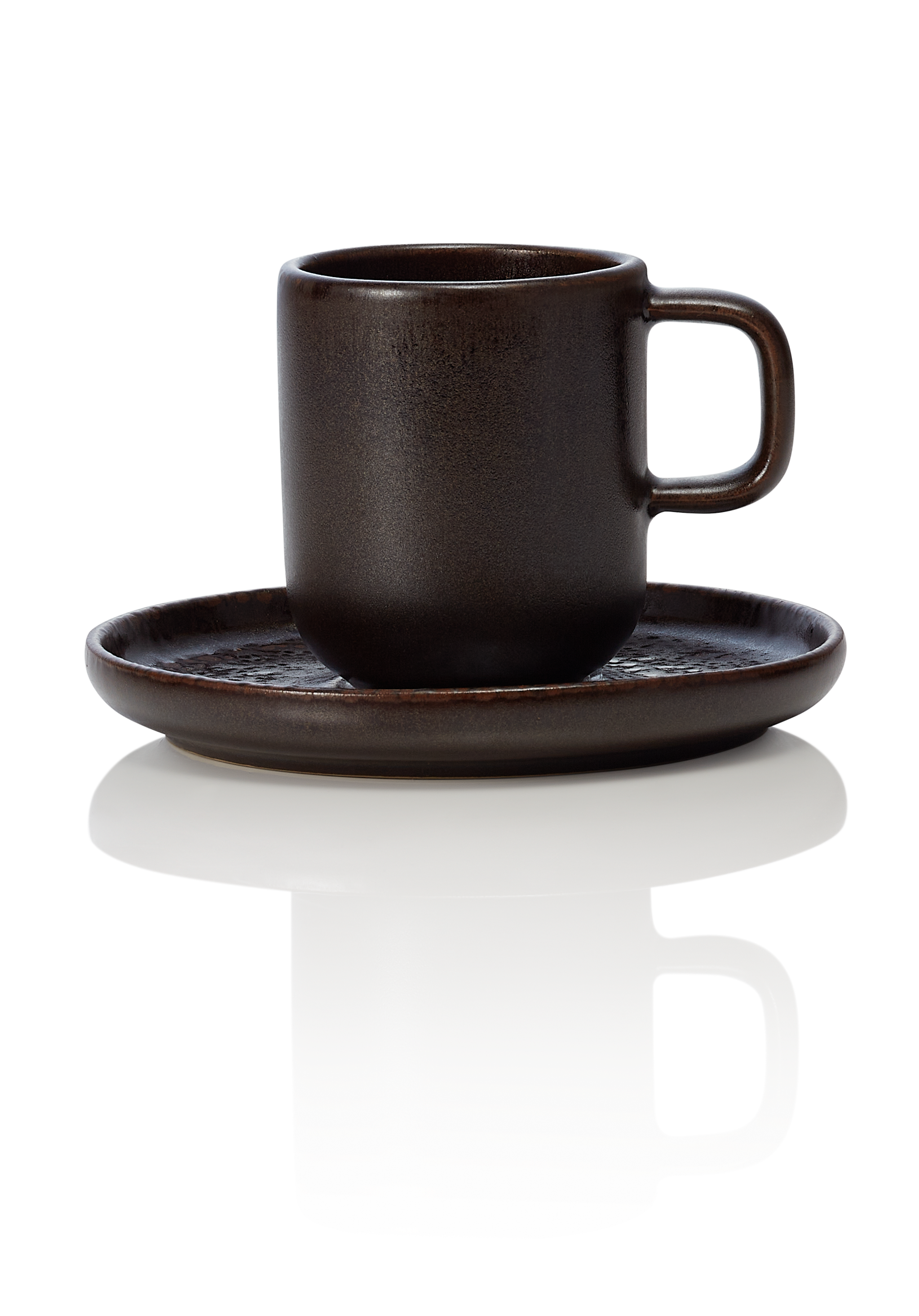 WAS Espresso- und Untertasse ROCKZZERO, 90 ml, Set á 6 Stück, metallic brown, St