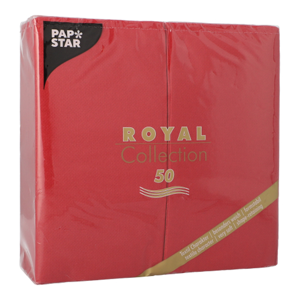 Papstar Servietten "ROYAL Collection" 1/8-Falz 40 cm x 40 cm bordeaux