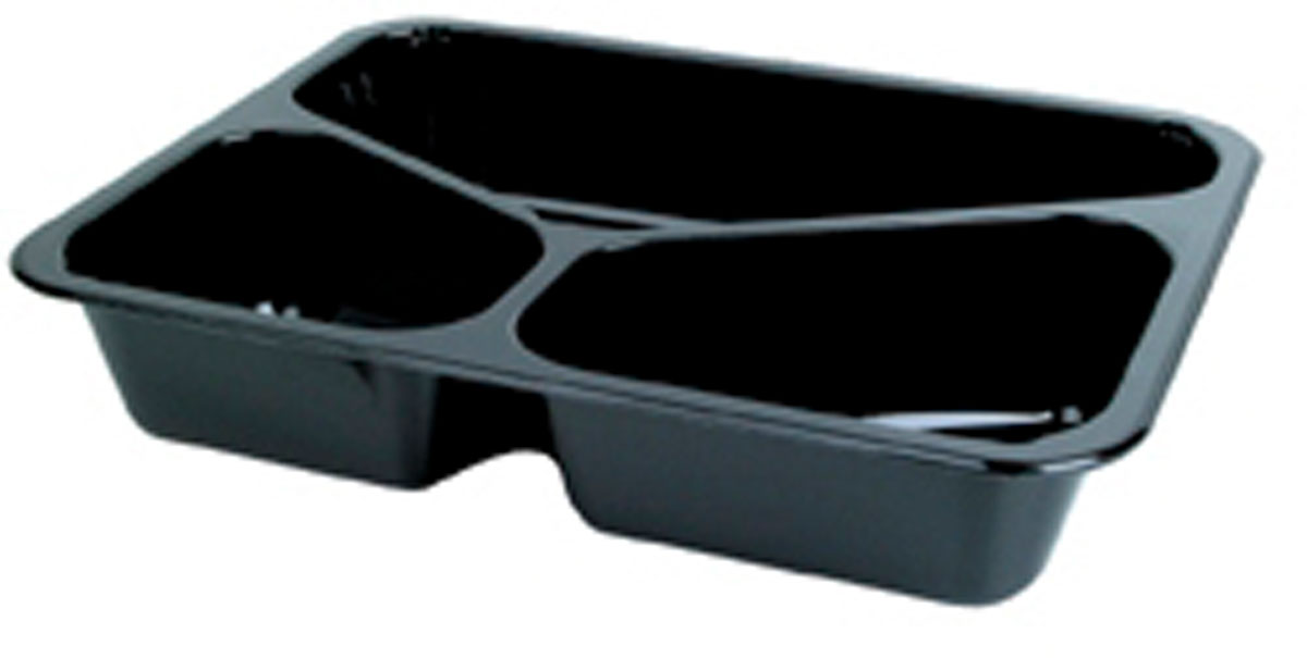 Duni CPET-Schale 3-geteilt 225 x 175 x 43 mm