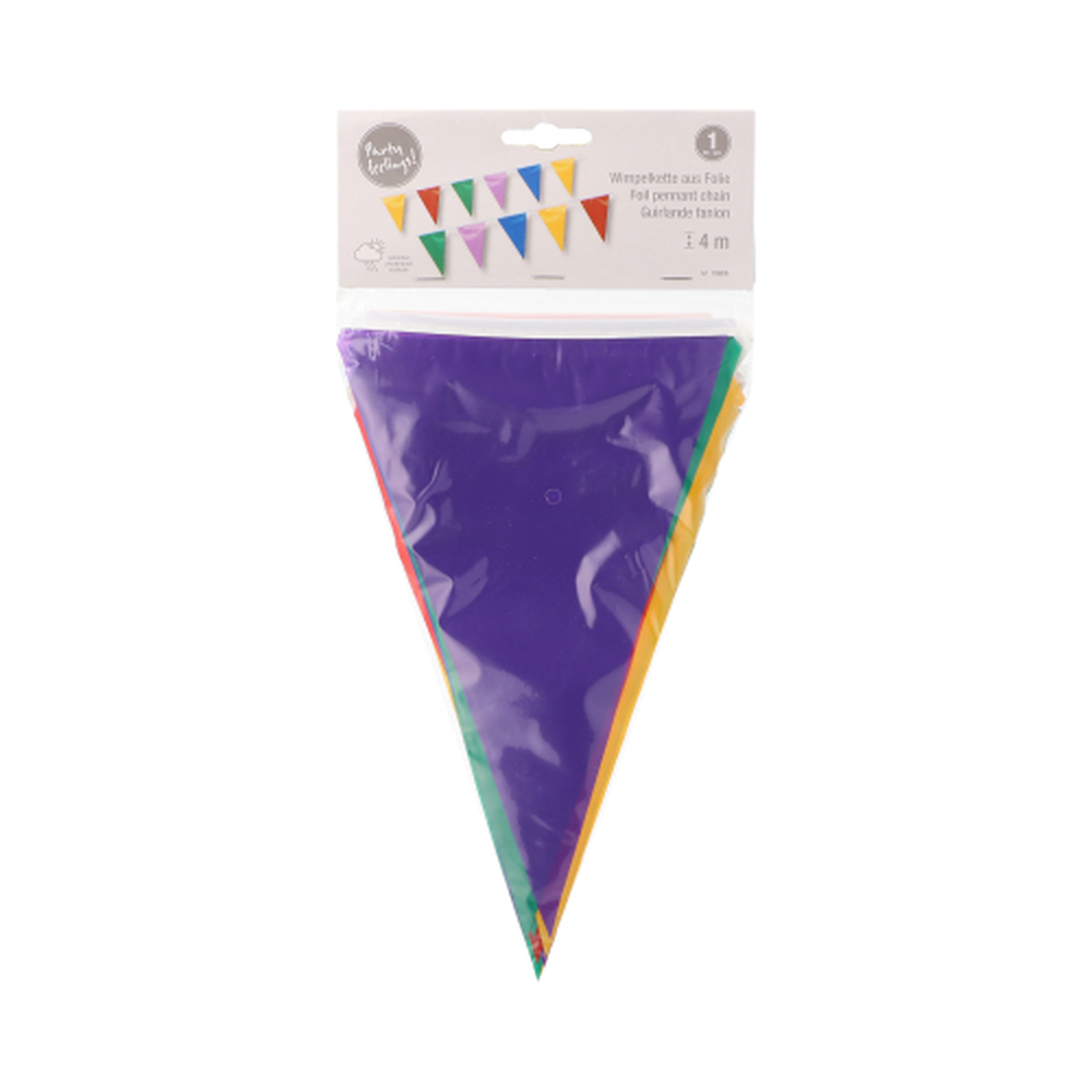 Papstar Wimpelkette, Folie 4 m farbig wetterfest