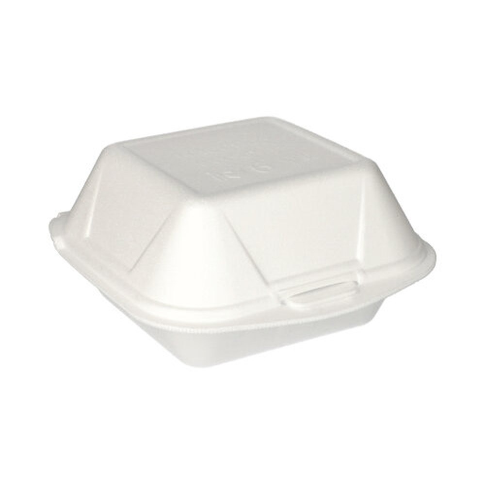 Papstar Hamburger-Boxen mit Klappdeckel, XPS 8 cm x 14,5 cm x 15,5 cm weiss