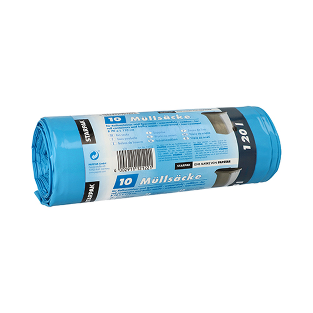 Papstar Müllsäcke, LDPE 120 l 110 cm x 70 cm blau