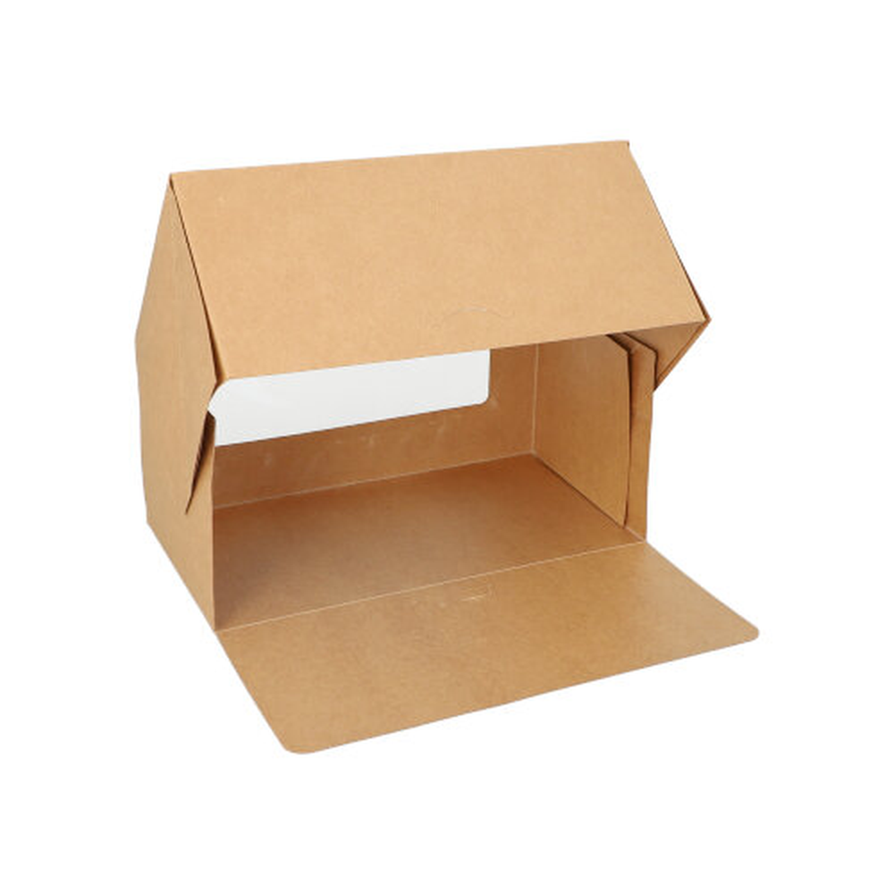 PAPSTAR Tortenkartons mit Deckel eckig 10 cm x 22 cm x 12 cm mit Sichtfenster