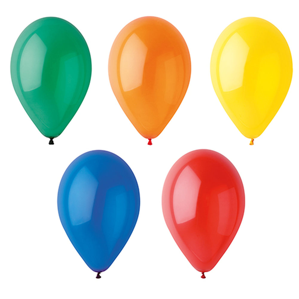 Papstar Luftballons Ø 25 cm farbig sortiert "Crystal"