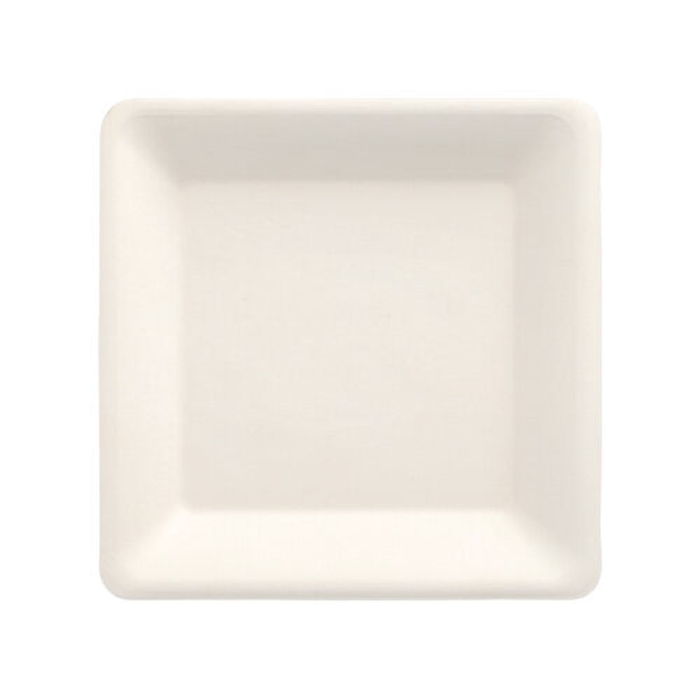 Papstar Teller, Zuckerrohr "pure" eckig 15,5 cm x 15,5 cm weiss