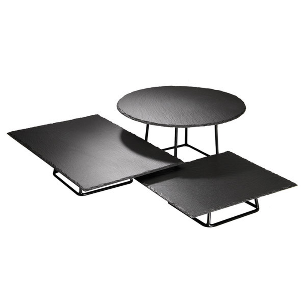 APS Buffet-Ständer -MULTI- 18 x 18 cm, H: 8 cm , Metall, schwarz ummantelt
