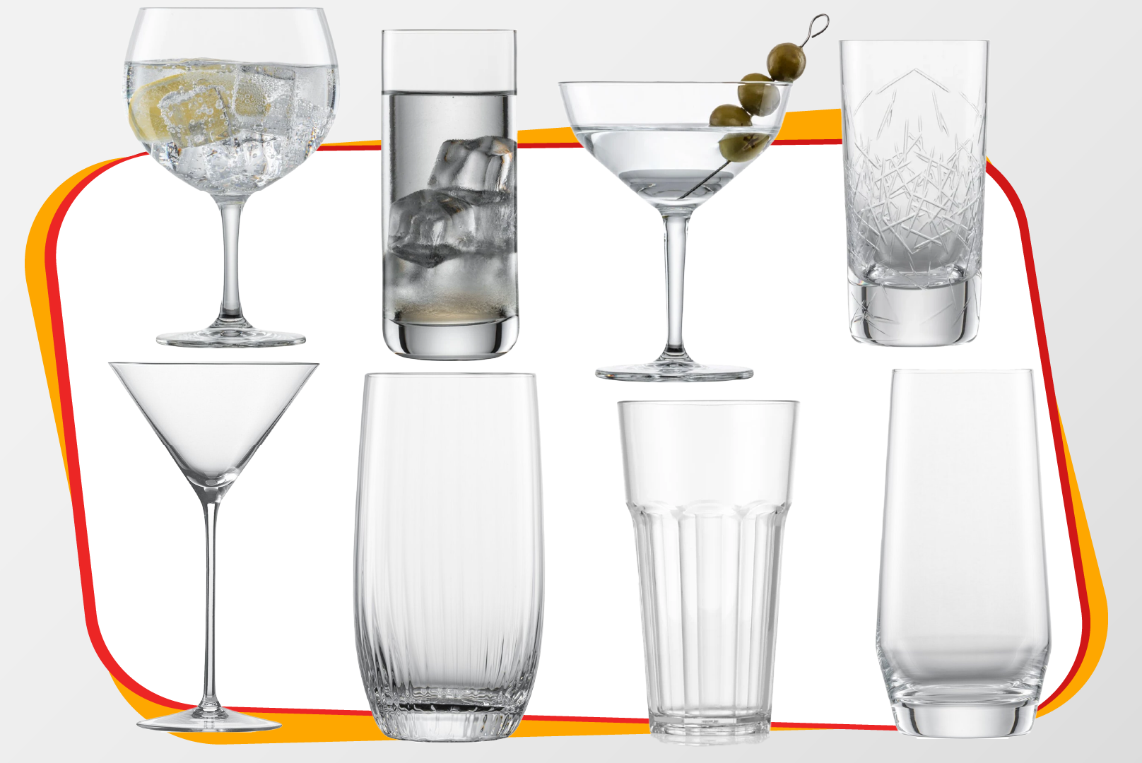 Glas, Stielglas, Wasserglas, Cocktailglas, Tumbler