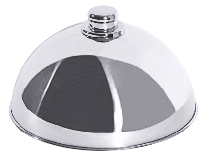 Contacto Tellerglocke 25 cm mit Knopfgriff aus Edelstahl