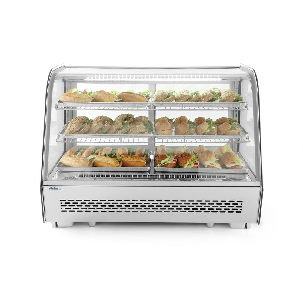 Sichtkühlvitrine, Speisenpräsentation, Gastro-Speisevitrine, Brötchen, Snacks