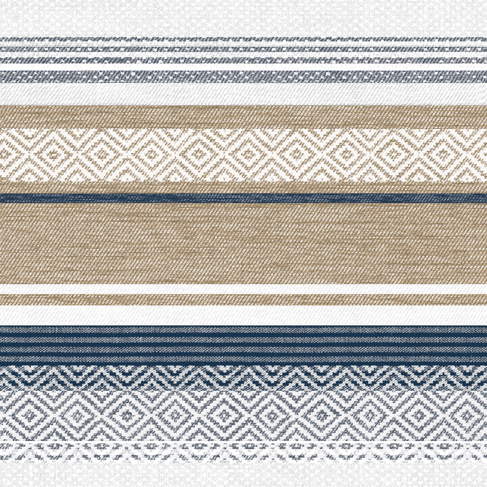Mank Serviette Lagos beige-blau 40 x 40 cm 1/4 Falz