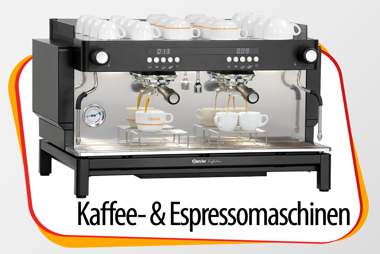 Espressomaschine, Kaffeemaschine, Dualboiler, Portafilter, Tassen