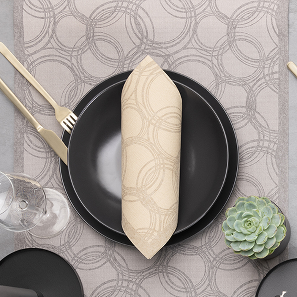Papstar Servietten "ROYAL Collection" 1/4-Falz 40 cm x 40 cm sand "Bubbles"