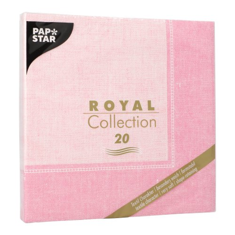 Papstar Servietten "ROYAL Collection" 1/4-Falz 40 cm x 40 cm rosa "Linum"