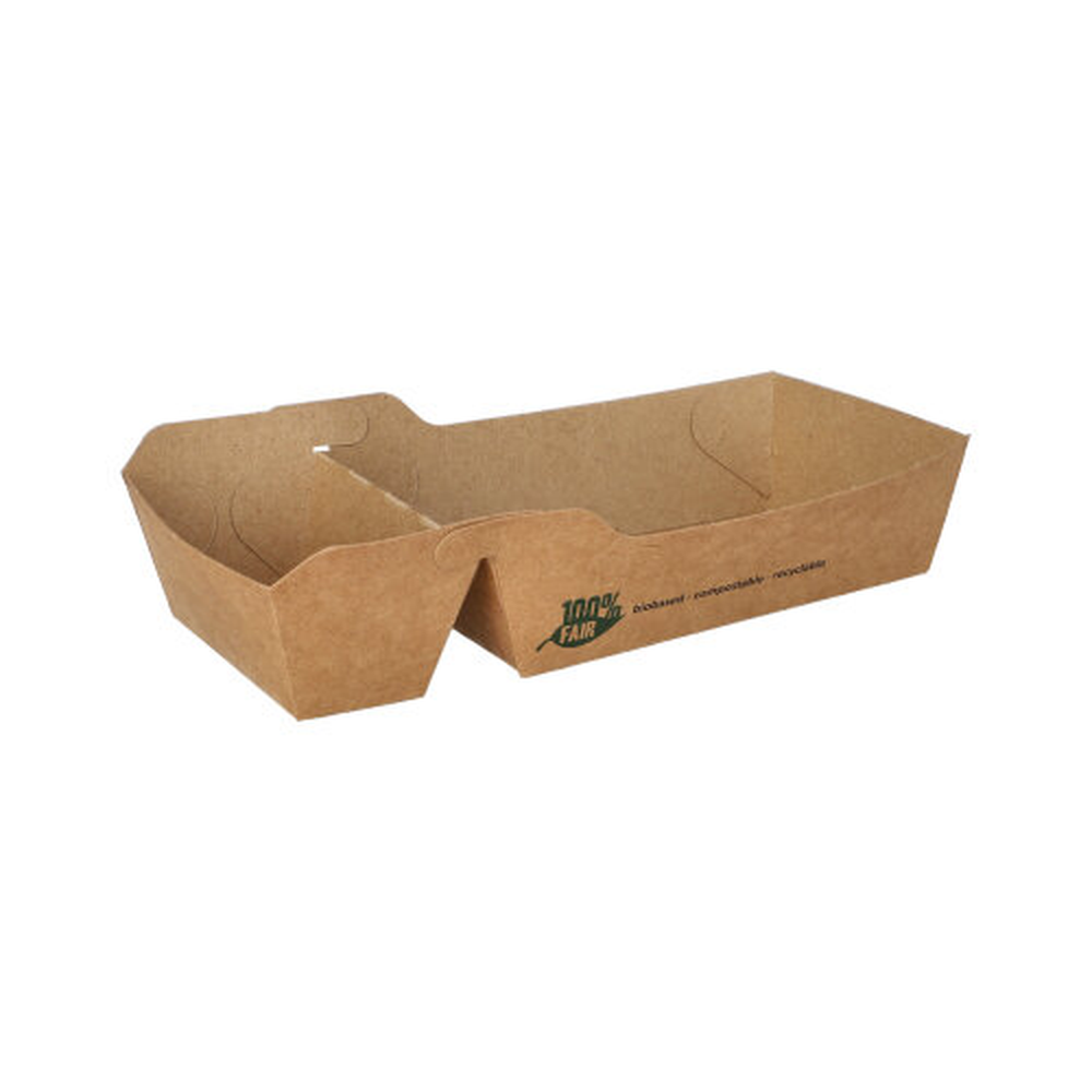 PAPSTAR Pommes-Frites-Trays, Pappe pure 2-geteilt 3,5 cm x 7 cm x 16,3 cm b