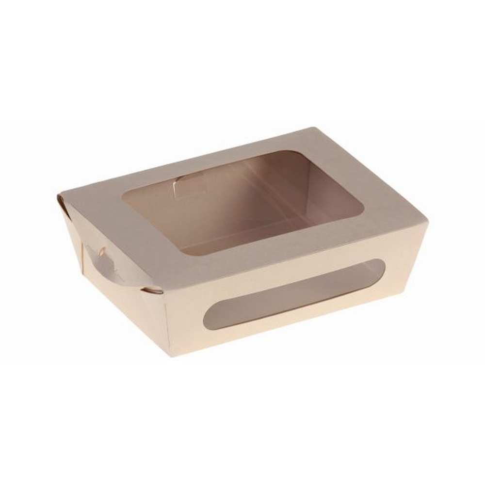Pacovis Food Box 20x12x5cm,950ml, 2-, Sichtfenster,Bambu