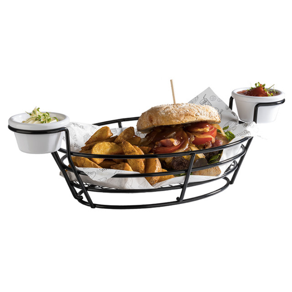 APS Servierkorb -BURGER + FRIES- 39,5 x 20 cm, H: 11 cm
